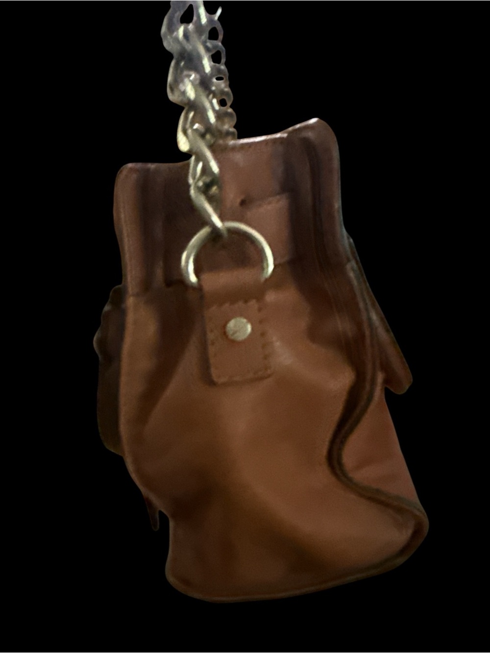 Michael Kors Cognac Leather Satchel with Gold-Tone Lock - Good condition. - Picture 6 of 10